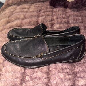 NWOT Born Mens, Size 9.5 M ,Black Leather Slip On Casual Comfort Loafers,shoes